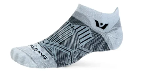 Swiftwick Aspire No Show Gray/Silver